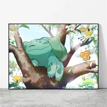Anime Pokemon Pikachu Mewtwo Poster Canvas Painting Home Modern Living Room Painting Wall Art Decoration Painting Children Gifts
