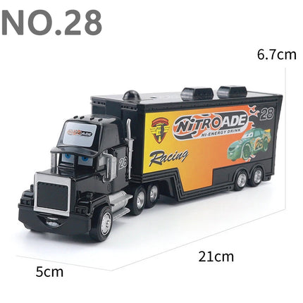 Pixar Cars Truck Storm Jackson Model Car 1/55 Die Casting Container Trucks Racing Toys Children's Birthday Gifts Collectibles
