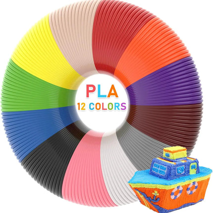 12 Colors 3D Pen PLA Filament Refills 1.75mm 3D Pen Filament Each Color 3M 3D Printing Material PLA Total 36M