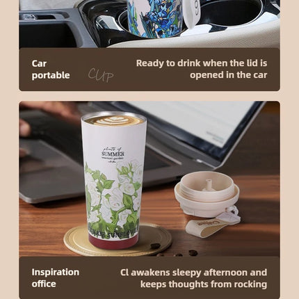 Stainless Steel Tumbler Vacuum Flasks Insulated Coffee Cups Leakproof Lid Travel Mug for Tea Thermos Cup Thermal Water Bottle