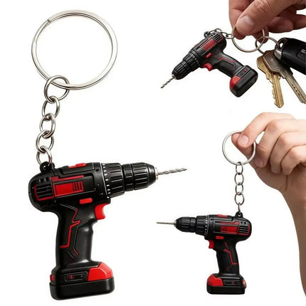 Lifelike Electric Drill Key Chain Cool Design Lightweight Drill Key Ring Mini Size PVC Mini Electric Drill Keychain