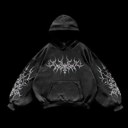 Red inferno dragon punk hoodies women oversized new tops vintage goth sweatshirt goth streetwear women gothic y2k clothes