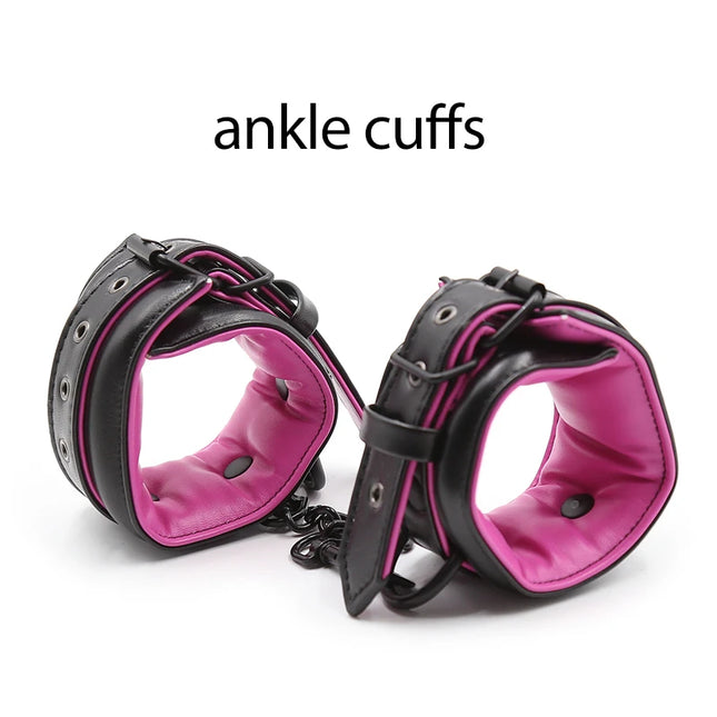 Thierry New Arrive High Quality Luxury Collar Wrist Ankle Cuffs for Slave Role-Play Adult Games, Handcuffs Bondage Restraints Set