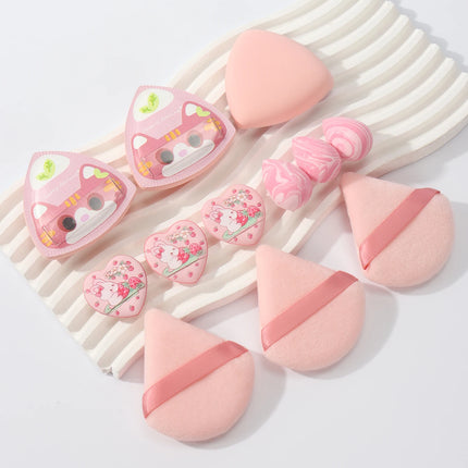 Rice Ball Cat 12-Piece Set, Expands When Exposed to Water, Dual-Use for Wet and Dry, Makeup Sponge Suitable for All Skin Types
