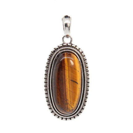 Natural Crystal Oval Stone Pendants For Women Necklace DIY Amethyst Rose Quartz Lapis Lazuli Gemstone Pendant Jewelry No Chain