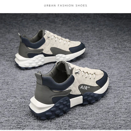 Men's Spring New Sport Shoes Casual Classic Trendy Thick Bottom Leisure Shoes Breathable Microfiber Upgraded Spring Autumn