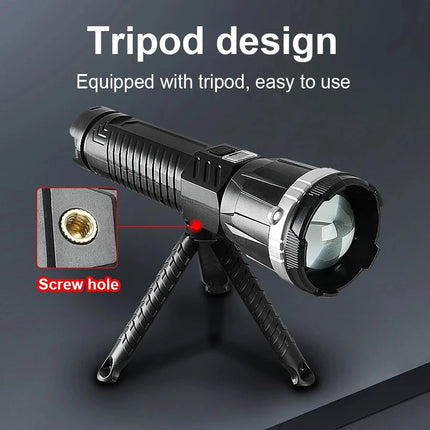 19000000LM Super Powerful Flashlight Built-in Battery High Power Torch Rechargeable LED Light Big Aperture Camping COB Lantern