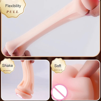 Realistic Vagina Male Masturbator Soft Fleshy Thick Handheld Pocket Pussy Lifelike Feel Easy to Clean Stroker for Men Discreet