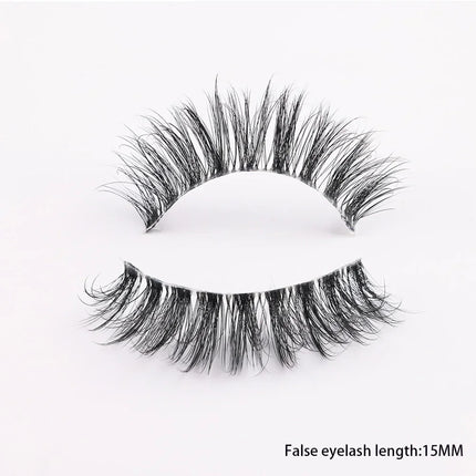 Clear Band Eyelashes Natural Fluffy 3D Mink Lashes D Curl  Volume Wispy False Eyelashes With Clear Band Soft  Reusable Lashes
