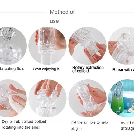Male Masturbator Cup Soft Pussy Sex Toys Transparent Vagina Adult Endurance Exercise Adult supplies Vacuum Pocket Cup for Men