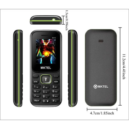 B310 1.77 Inch Dual SIM Feature Phone SC6531E Bluetooth FM Radio MP3 Torch 800mAh Battery Unlocked Basic Mobile Phone