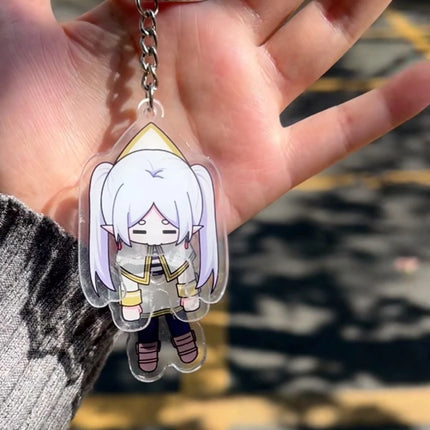 Anime Frieren at the Funeral Frieren Beyond Journey's End Frieren Cosplay Keychain Kawaii Acrylic Keyring Key Chain Accessories