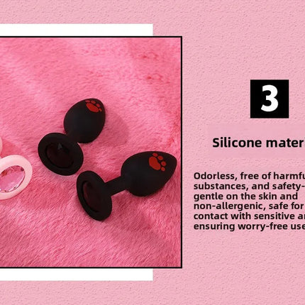 6pcs/Set SM Erotic Cosplay Cute Fox Tail Anal Plug Bow-Knot Cat Ears Headbands Collar Couples Accessories Sex Toys For Female