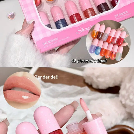 SHAQINUO Lip Gloss Set, Long-Lasting, Pigmented, Hydrating & Moisturizing with Mirror-Like Shine and Glitter, Perfect for Gifts