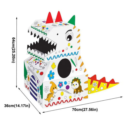 DIY 3D Carton Handmade Creative Cardboard Animal Graffiti Model Kindergarten Carton Toy Can Be Colored Make Graffiti Toys
