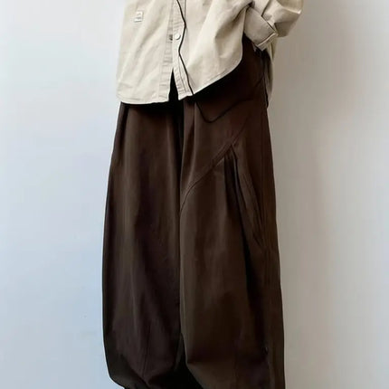 Harajuku Pants Man Baggy Pants Wide Leg Sweatpants Vintage Casual Straight Trousers Streetwear Cotton Japanese Summer