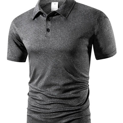 Summer Men's Short Sleeve Polo Shirt Solid Color Button Tshirts Lightweight Lapel Streetwear Men Breathable Basic Polo Shirt