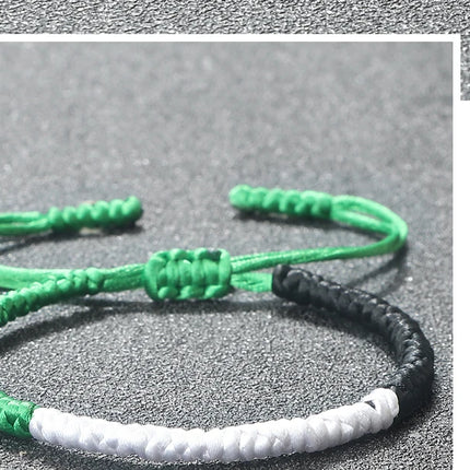 Handmade Countries Flag Color Bracelet Green White Red Rope Italy Mexico Ireland Bangles Adjustable Size Bracelets Couple Gift