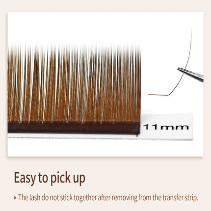 ABONNIE LB LC Curl Cocoa Brown Chocolate Brown Classic Eyelashes Extensions 0.05/0.07 Individual Soft Natural False Lashes