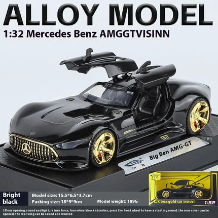 1:32 Mercedes Benz AMG Vision GT Supercar Alloy Diecast Car Model Sound And Light Classic Hobby Collectibles Gifts For Boyfriend
