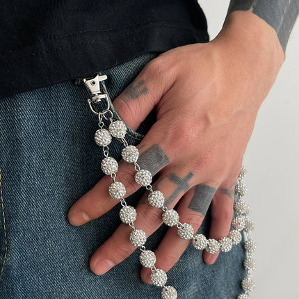 Shiny Rhinestone Keychain Wallet Belt Chain for Men Hip Hop Trousers Hipster Pant Jeans Chain Rock Jewelry