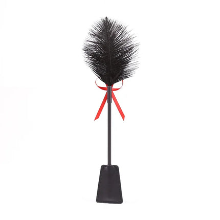 SM Flirt Tickle Erotic Feather with Fetish Punish Leather Spank Whip for Men Women Sex Blindfolded Stimulation Teasing Stick Toy