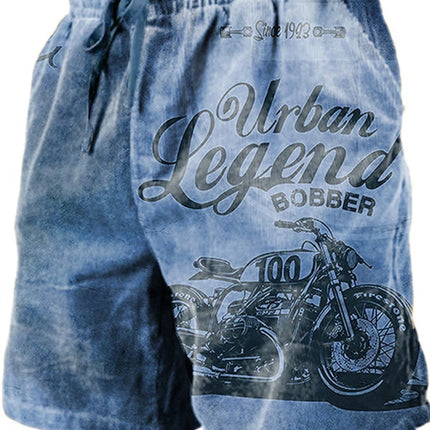 Men's Beach Pants Heavy Shaped Motorcycle 3D Printed Shorts Men Summer Breathable Shorts Fitness Street Shorts Men's Ropa Hombre