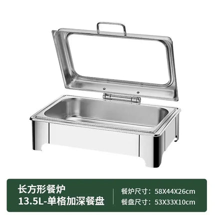 [New]Buffet Insulation Furnace Stainless Steel Electric Heating Meal Furnace Commercial Hotel Buffet Furnace Canteen Visible