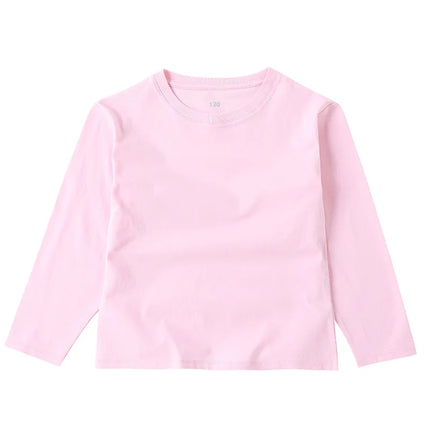 Long Sleeve T-shirt Cotton Solid Boys Girls Active T-shirts Tops Undershirts Children Basic Tee 1-16 Years