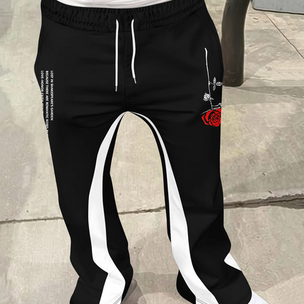 Y2k Flared Pants Men Loose 3D Print Trousers Casual Sweatpants Mid Waist Sporty Female Clothes Streetwear Hip Hop Vintage Pants