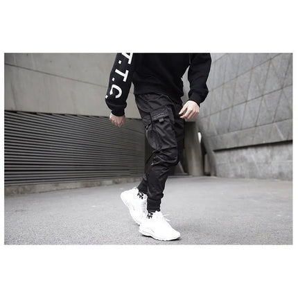 Men's Techwear Pants Cotton Streetwear Black Cargo Trousers Youth Harem Pants Joggong Sportswear Trendy Jogger 2024 Z1A1