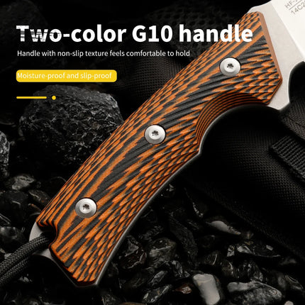 High-quality steel fixed blade, outdoor knife, camping knife with high-hardness stainless steel integrated skeleton and sheath,