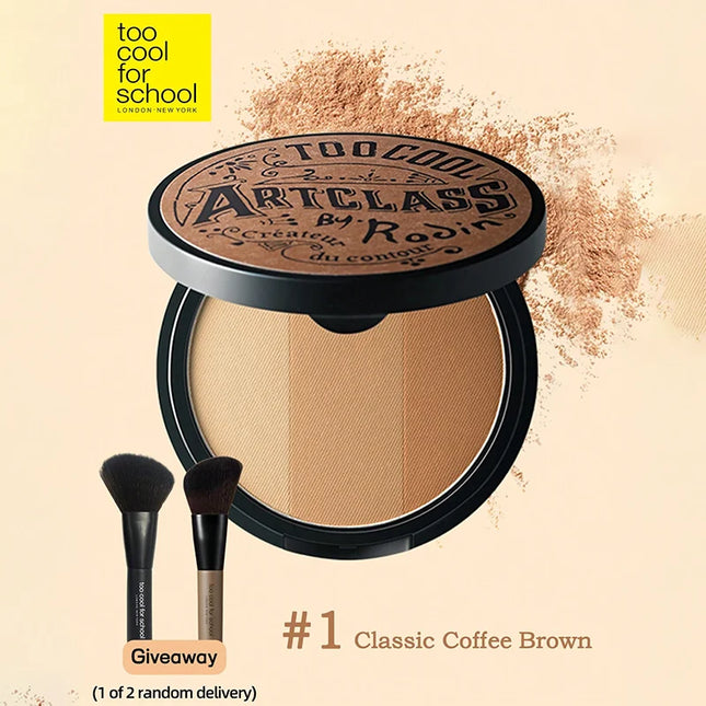 K-Beauty Matte Powder Contour Palette，with Brush, Light, Smooth, Velety Texture ,With mirror, Slimming Facial, Natural Gradation