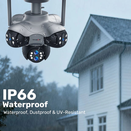 LS VISION 10K 30MP Outdoor WiFi IP Camera 6 Len 5 Screen 360° 10X Zoom PTZ Security Cam Auto Tracking CCTV Wireless Surveillance