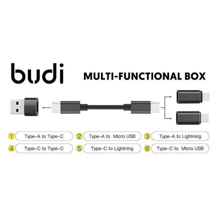 BUDI Multi-functional USB C Hub OTG USB 3.0 Adapter 5Gbps Data Transfer SD TF SIM Cards Storage Box Phone Holder For Laptop