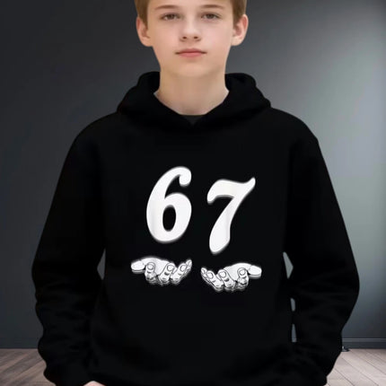 Fun Six Seven 6 7 Meme Design Hoodie for Kids Chaotic Humor Y2k Game Saying Tee Novelty Gift Boys Top Fashion Children's Clothes