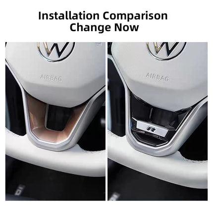 Car Decoration Accessories Steering Wheel Logo Cover Trim Sticker For VW GTI R Line Polo Golf Passat Scirocco Tiguan Jetta T-ROC