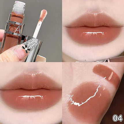 Cappuvini Peach Jelly Water Light Glass Gloss Lip Gloss Lasting Non-stick Waterproof Lip Plumping Moisturizing Lipgloss Makeup