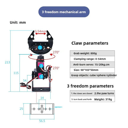 2/3/4/6 Multi-degree-of-freedom Robot Arm Servo Parallel Gripper Claw Stm32 Open Source Robotics Intelligent Cart Gripper