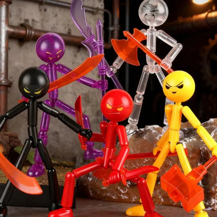 [JT]1Set Movable Assembled Robot Home Office Desk Ornaments Multi-jointed Matchmaker Decorative Creative Stickman Festival Gift