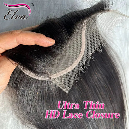 SKINLIKE 5X5 9X6 HD Lace Closure Only Straight Hair Invisible Melt Skins Swiss Lace Preplucked Natural Black 100% Human Hair 13x6 13x4 HD Lace Frontal Only