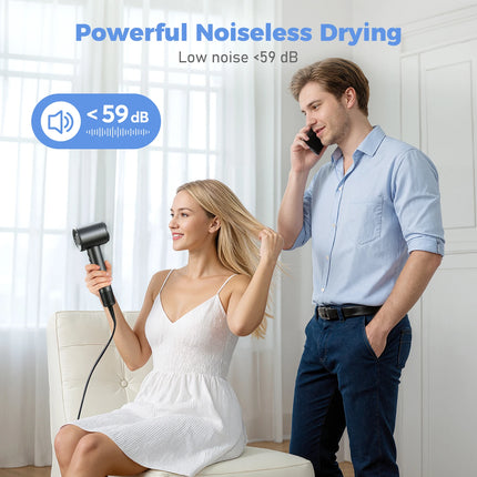 Low Noise High Speed Hair Dryer 4 Heat 3 Speed Settings Lightweight Portable Ionic Blow Dryer with Diffuser for Women Men