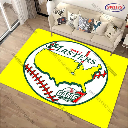 1PC P-Prem1um Golf M-Masters Logo Carpet Rug for Living Room Bedroom Sofa,Office Areas, Mat,Multi Size Optional, Great Gift Rug