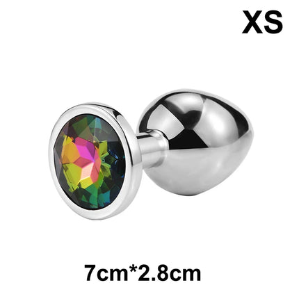 Metal Anal Plug Butt Diamond Plug Sexy Toy Gem Base Beginner Butt SM Toys For Women Men Couples Adult Game Anal Adult Products