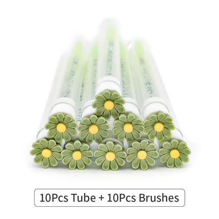 10/50Pcs Eyelash Brush Tubes With Crystal Lash Mascara Wands Eyebrow Comb Spoolies Container Lash Brush Applicators Makeup Tools