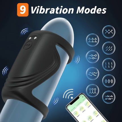 APP Control Vibrating Cock Ring For Men Clitoris Stimulation Ejaculation Delay Penis Ring Adult Supplies Sex Toy For Couples