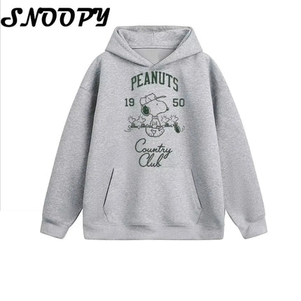 MINISO Snoopy Peanuts Printed Hoodies Men Women 2026 Autumn/Winter New Y2K Casual Sweatshirt Top Couple Style Harajuku Style Top