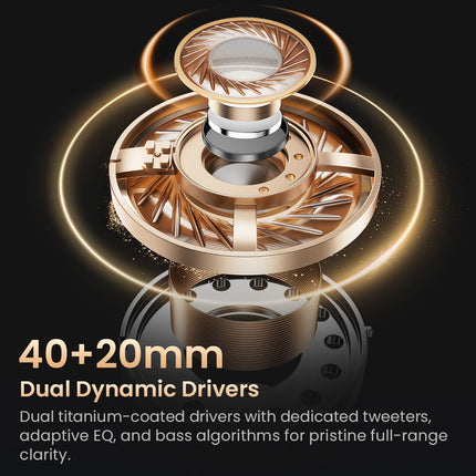 HAYLOU S40 ANC Wireless Headphones Bluetooth 6.0 Hi-Res Audio Over Ear Headset 50dB Hybrid Active Noise Cancellation Earphones