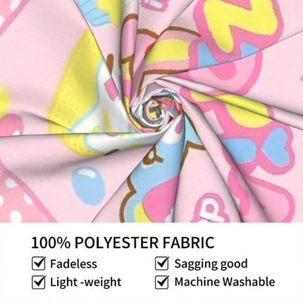 1pc Kawaii Wall Hanging, Premium Polyester 2D Flat Print, Pastel Decorative Tapestry for Bedroom & Nursery,  Gift for Kawaii Lov
