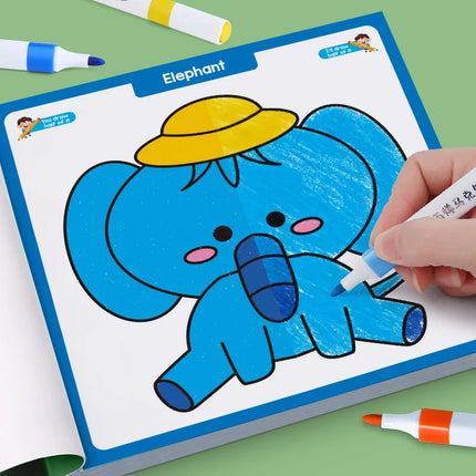 32 Pages Coloring Graffiti Drawing Book, Fun Symmetrical Drawing Book, Interesting Children's Half Coloring Book